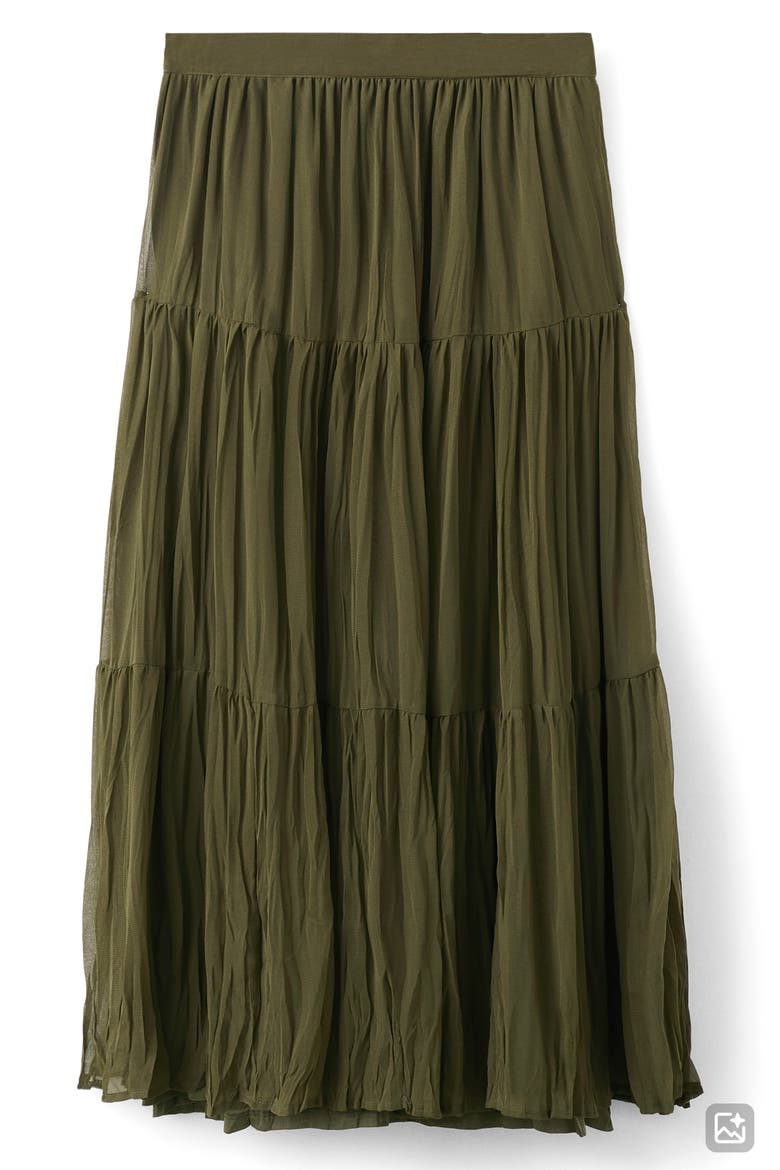Tiered Maxi Skirt, Main, color, KHAKI GREEN