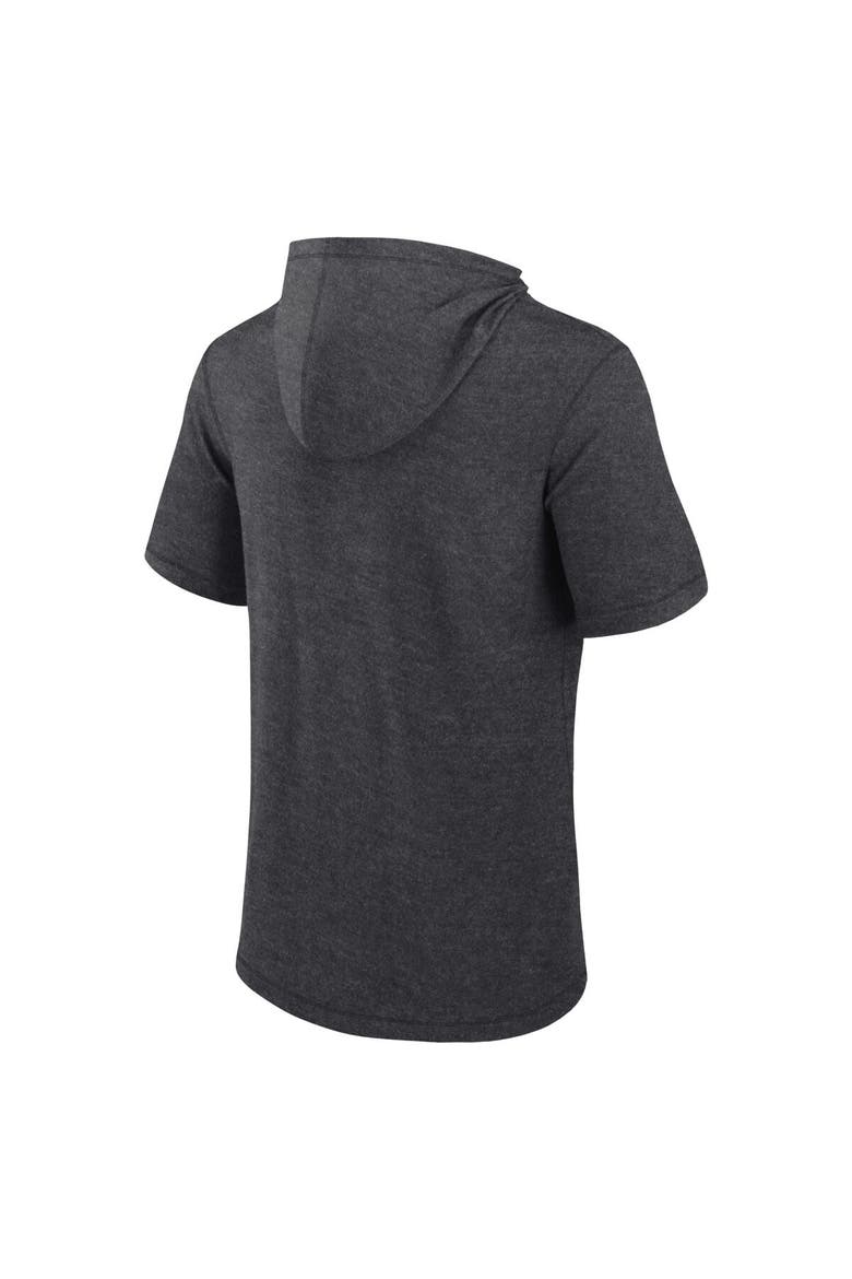 Men's Fanatics Heather Charcoal San Francisco Giants Push Short Sleeve Pullover Hoodie, Alternate, color, Heather Charcoal