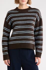 Vigoss Striped Lightweight Crewneck Sweater