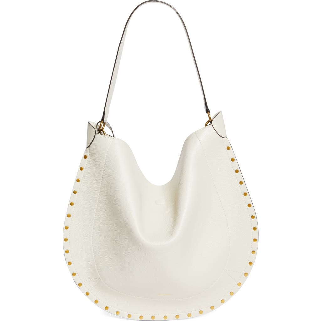 Isabel Marant Oskan Leather Hobo Bag In Neutral