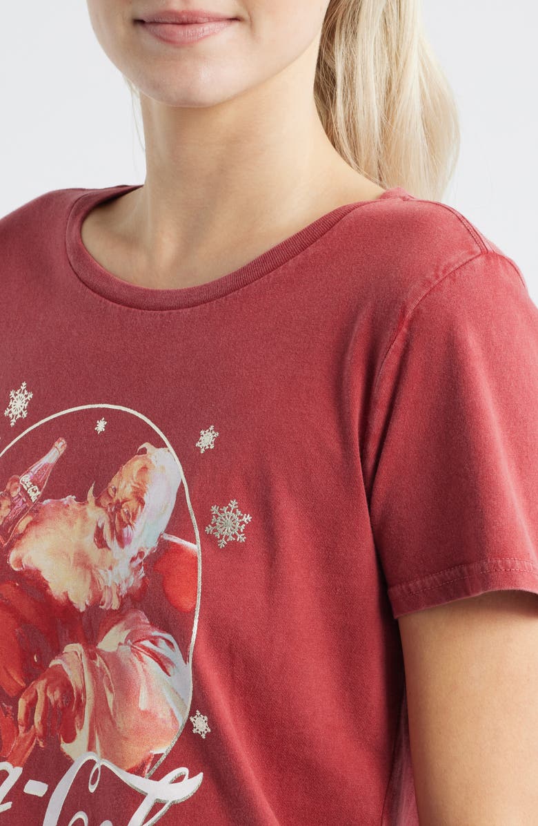 Lucky Brand Coca-Cola<sup>®</sup> Santa Claus Cotton Graphic T-Shirt, Alternate, color, Rio Red