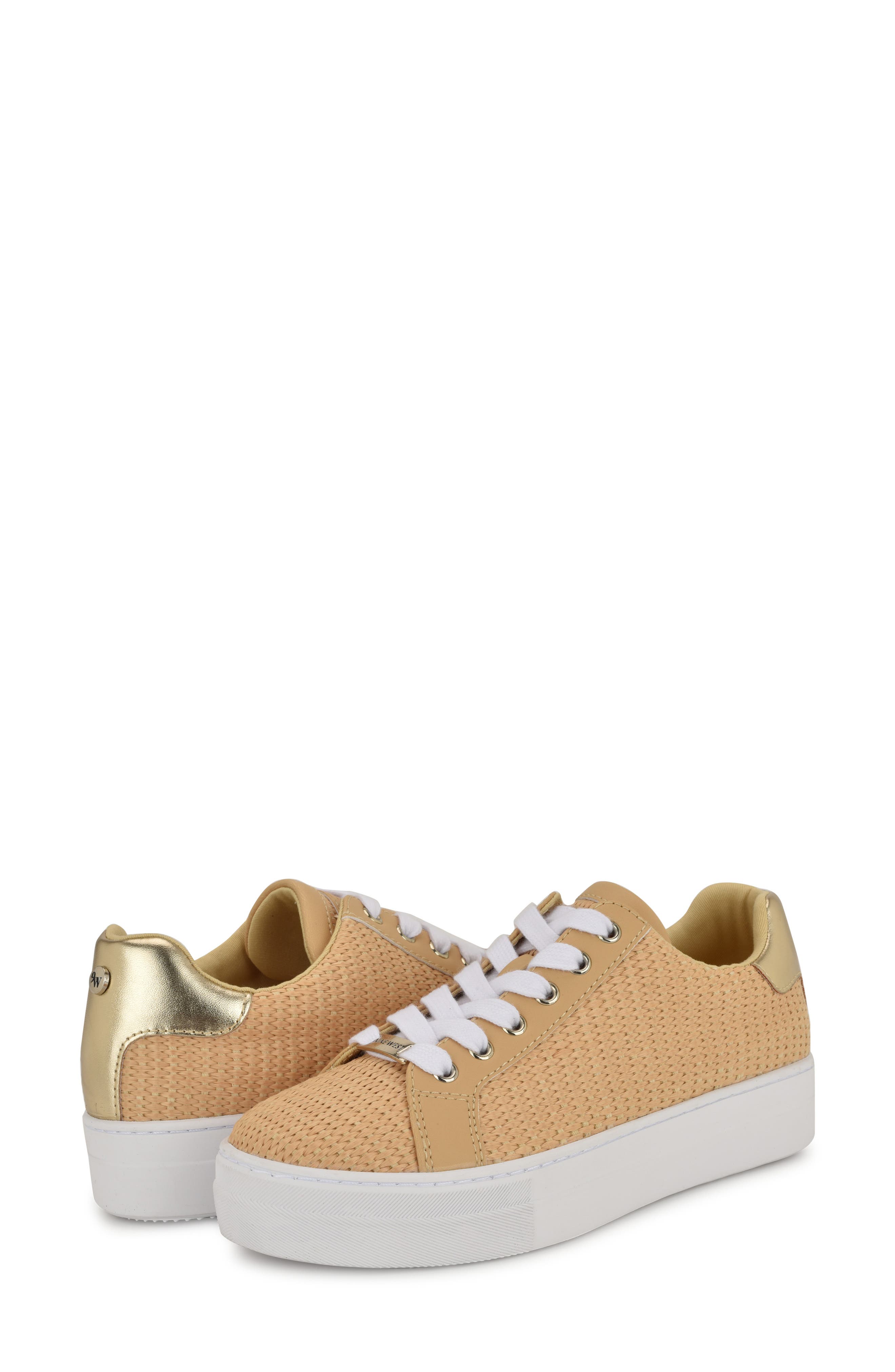 Nine West Gatsby Woven Platform Sneaker, Alternate, color, Light Natural