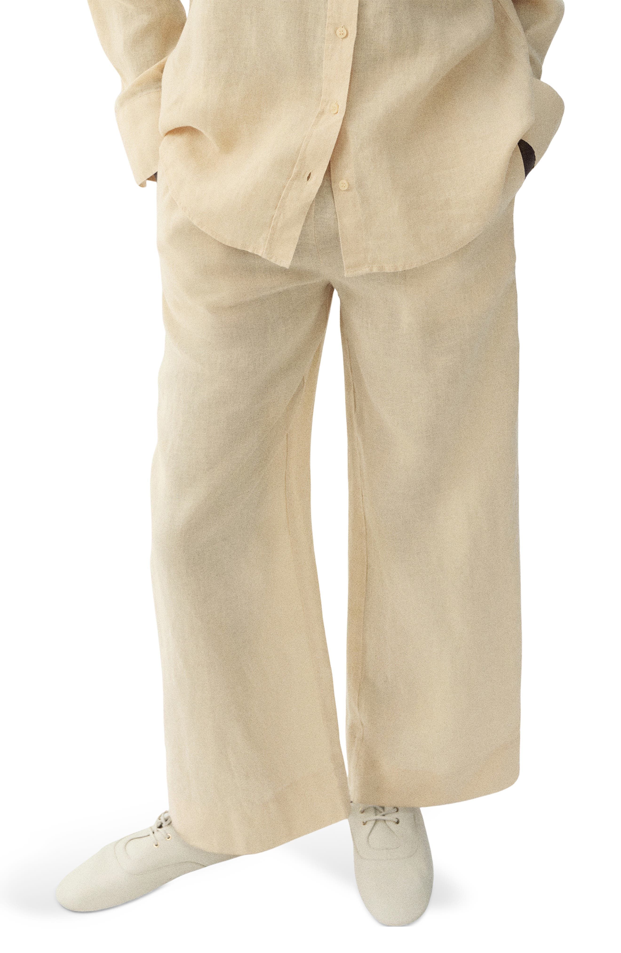 Straight Leg Linen Blend Pants - image 3