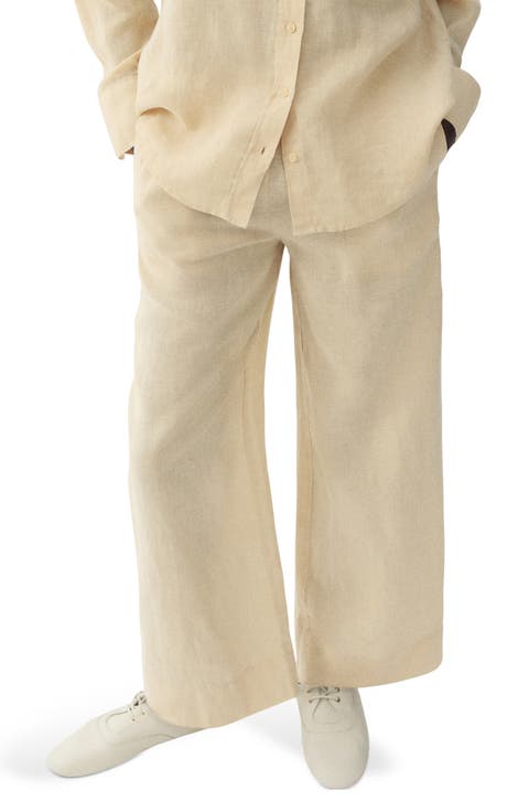 Straight Leg Linen Blend Pants
