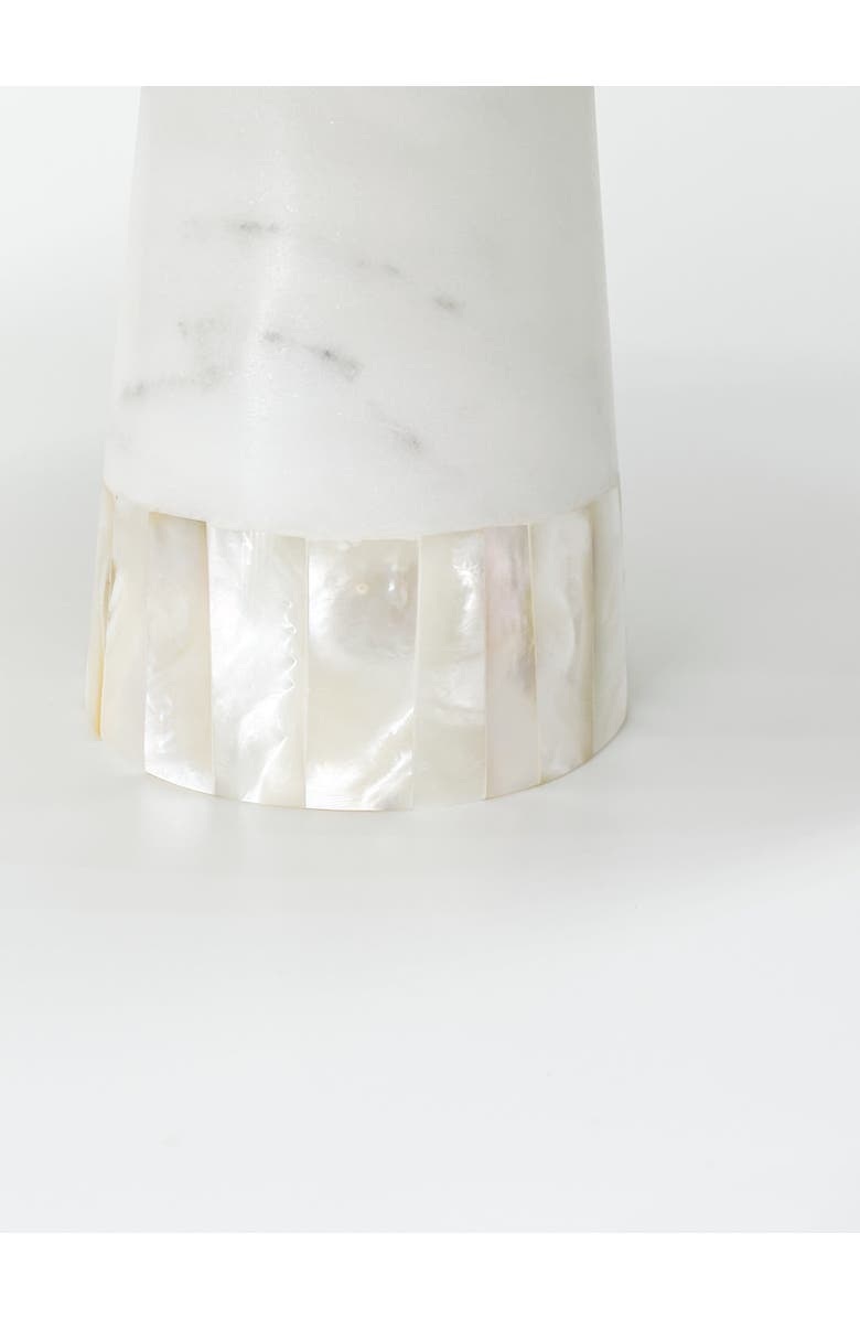 Anaya Marble Cake Stand with Mother of Pearl Inlay, Alternate, color, White