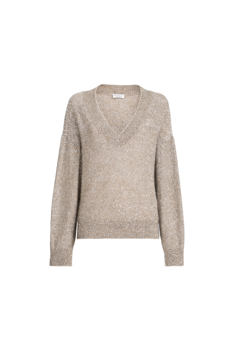 Dazzling texture sweater, Alternate, color, Light Brown