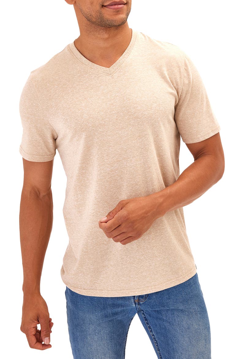 V-Neck Slub T-Shirt, Main, color, CHAI