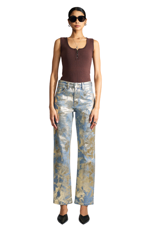 Kancan Premier Nerissa Premier High Rise Straight Jeans In Silver