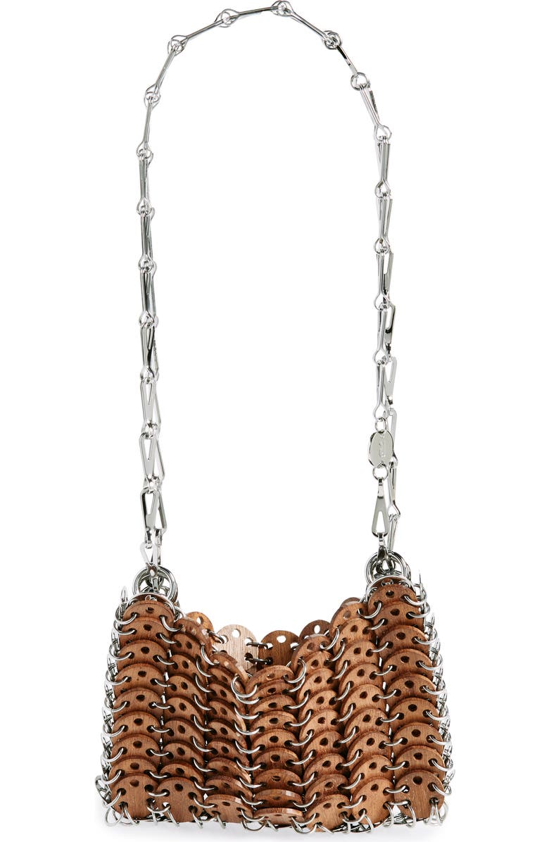 Rabanne 1969 Iconic Wood & Metal Shoulder Bag, Alternate, color, Rust / Silver