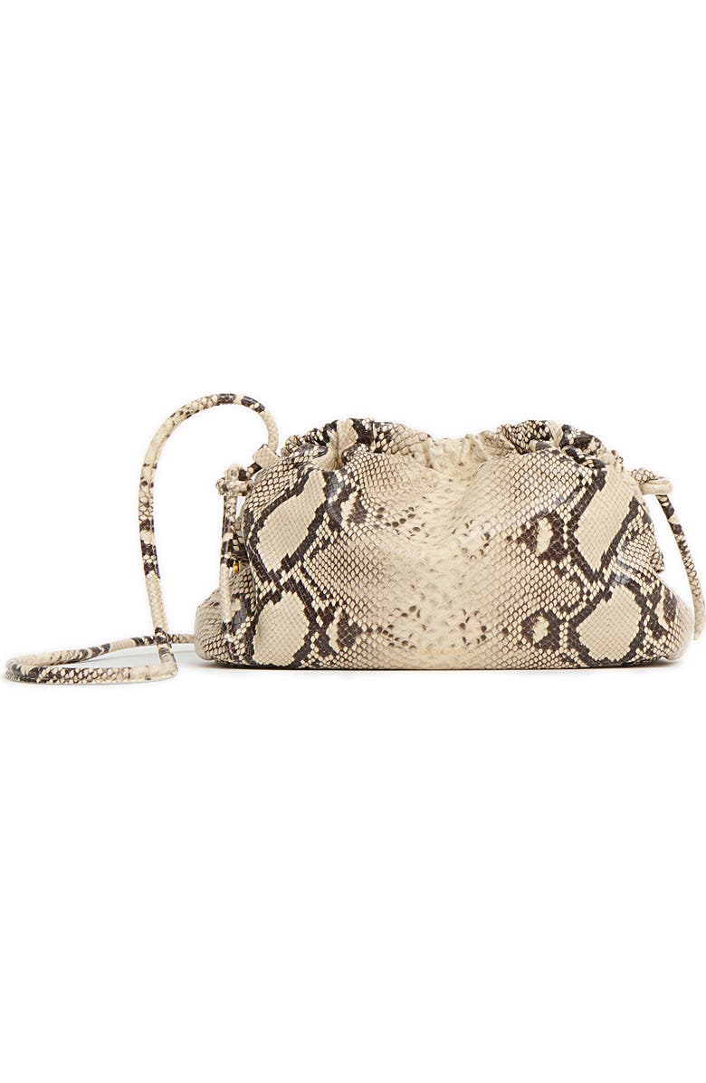 Mansur Gavriel Mini Cloud Snakeskin Embossed Leather Clutch, Main, color, Roccia