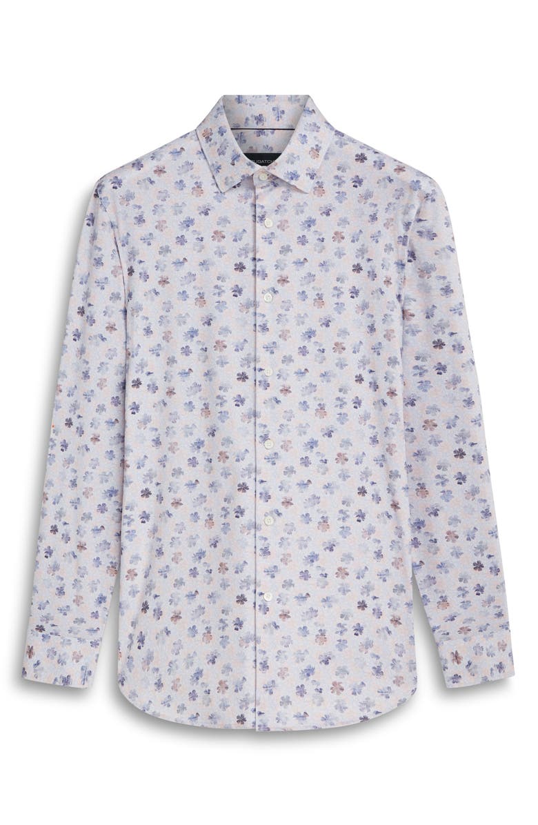 Bugatchi OoohCotton<sup>®</sup> Print Button-Up Shirt, Alternate, color, Salmon