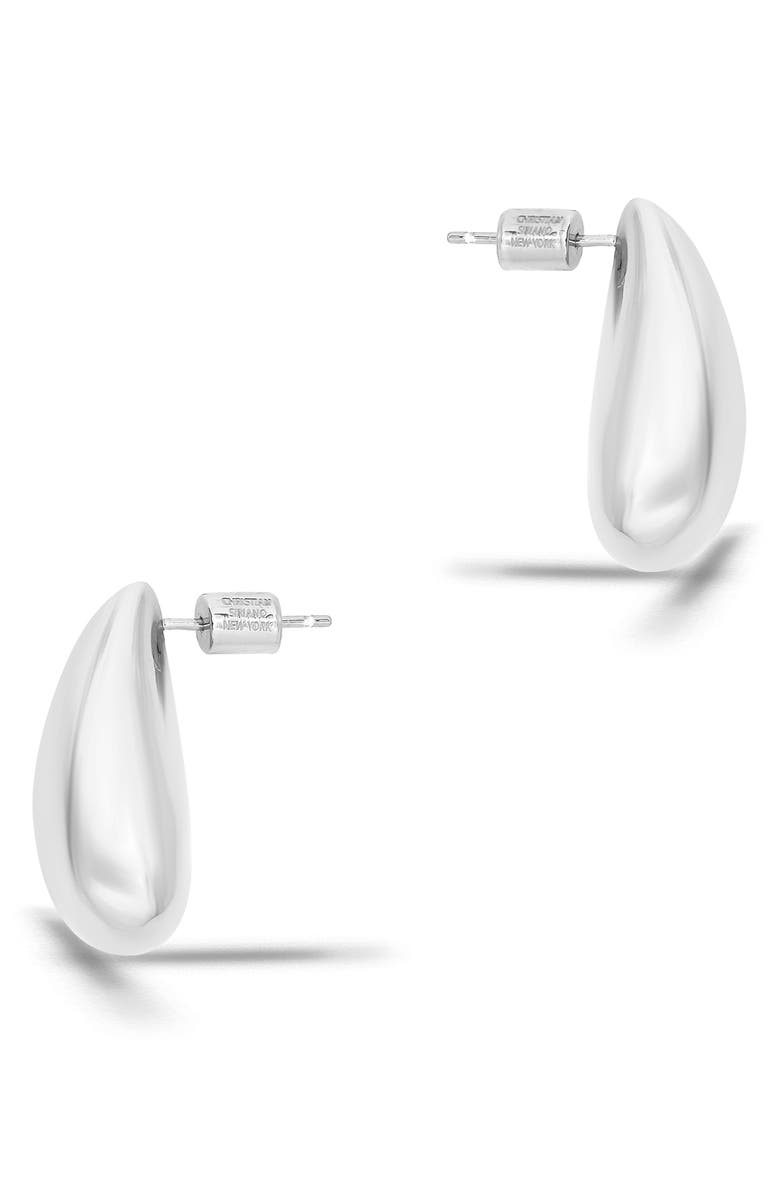 Christian Siriano New York Sculpted Teardrop Stud Earrings, Alternate, color, Silver