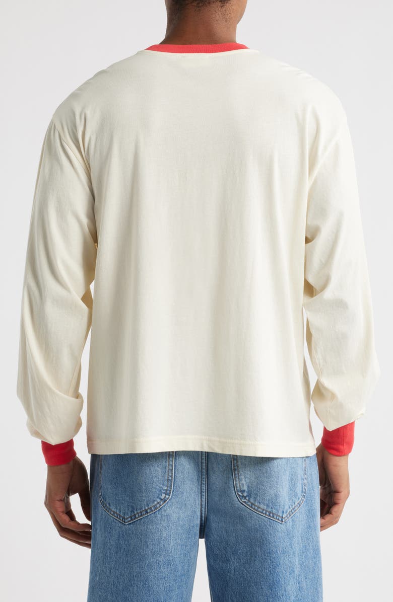 Elwood Trophy Long Sleeve Embroidery Ringer T-Shirt, Alternate, color, Field White