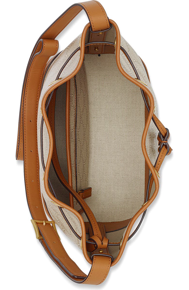 MCM Medium Himmel Coated Canvas Drawstring Bucket Bag, Alternate, color,