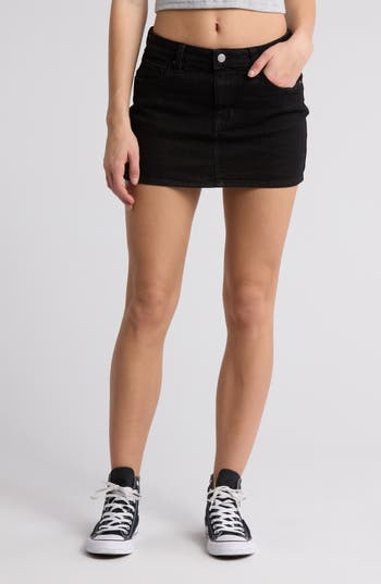 Pacsun Low Rise Denim Miniskirt In Stacy