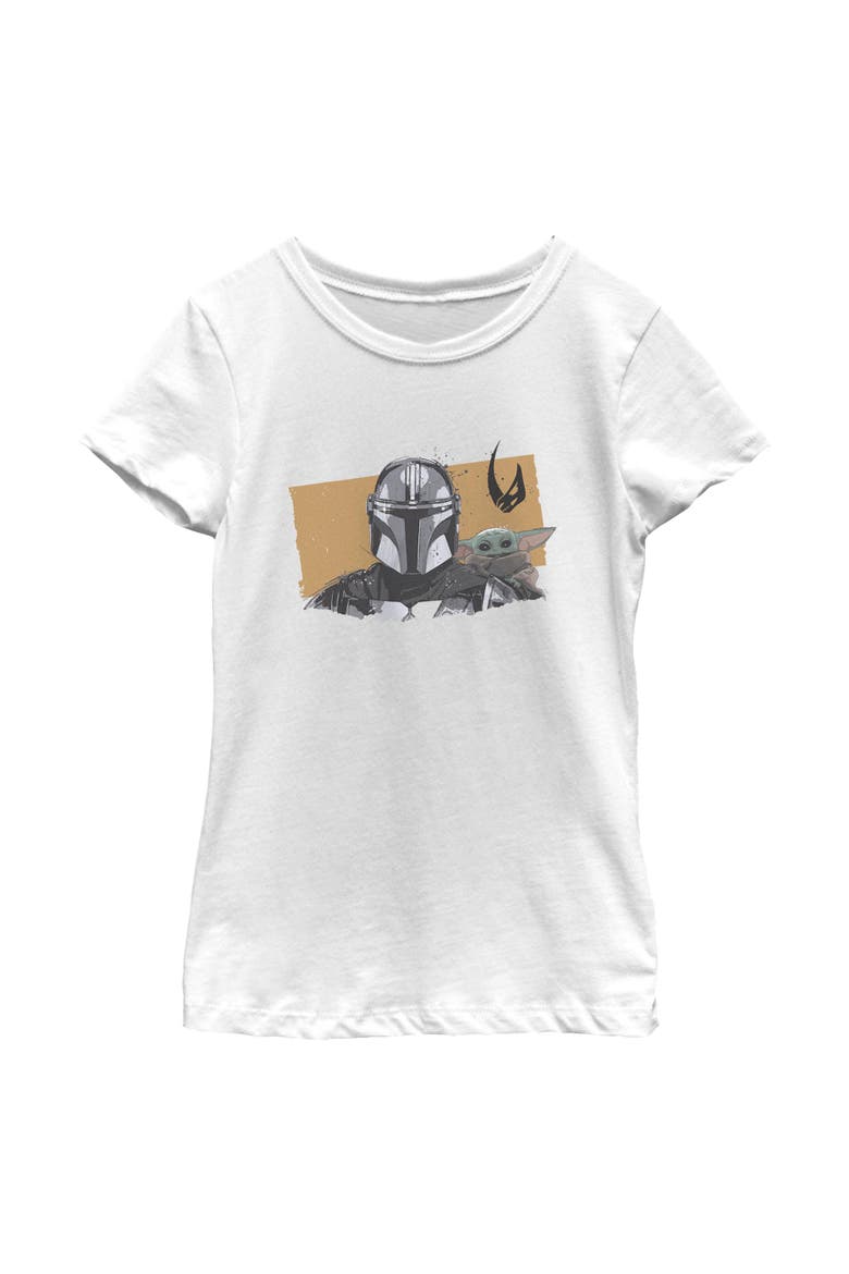 Girls' Bounty Hunter and The Child Portrait T-Shirt, Main, color, White