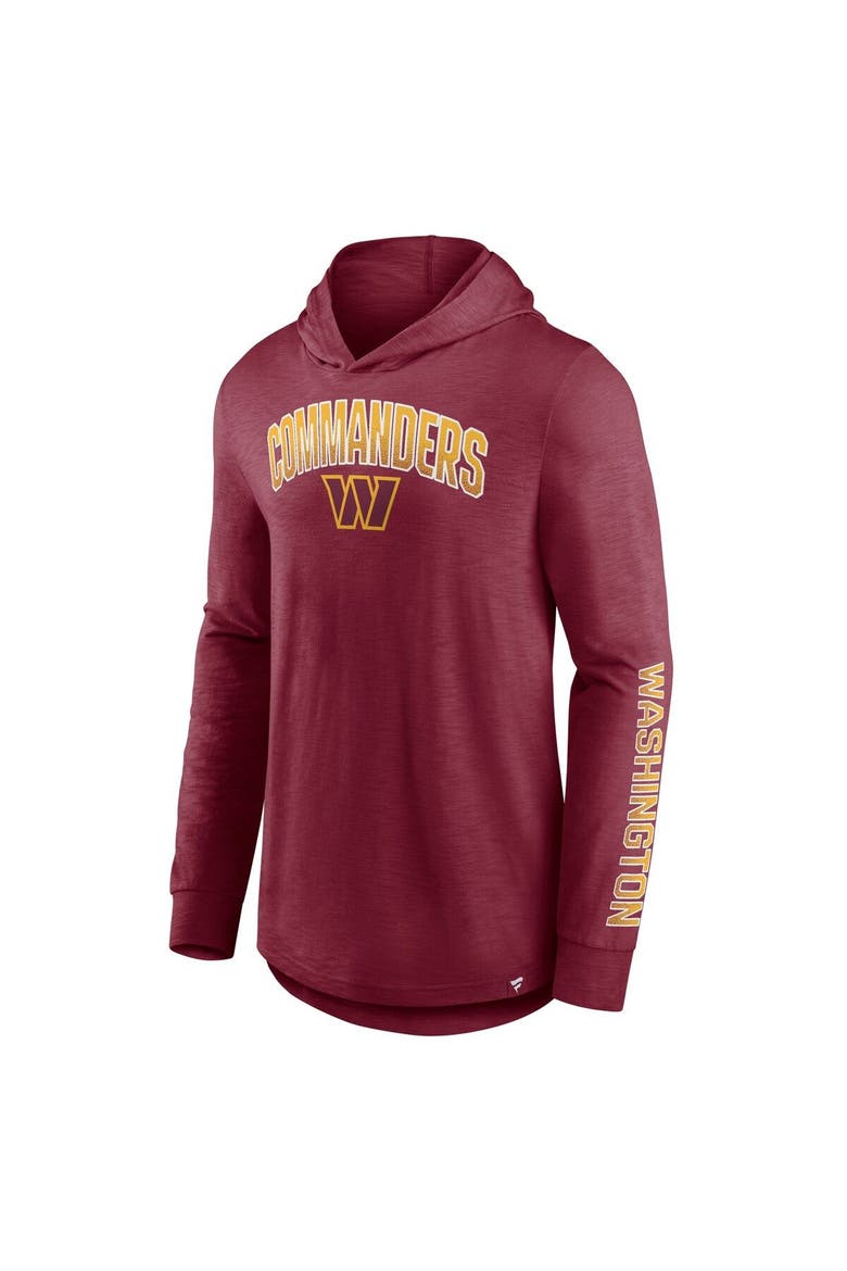 Men's Fanatics Branded Burgundy Washington Commanders Front Runner Long Sleeve Hooded T-Shirt, Alternate, color, Burgundy