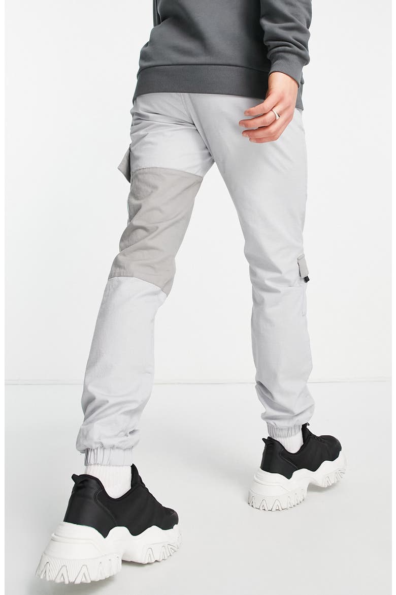 Men's Colorblock Ripstop Cargo Joggers, Alternate, color, GREY