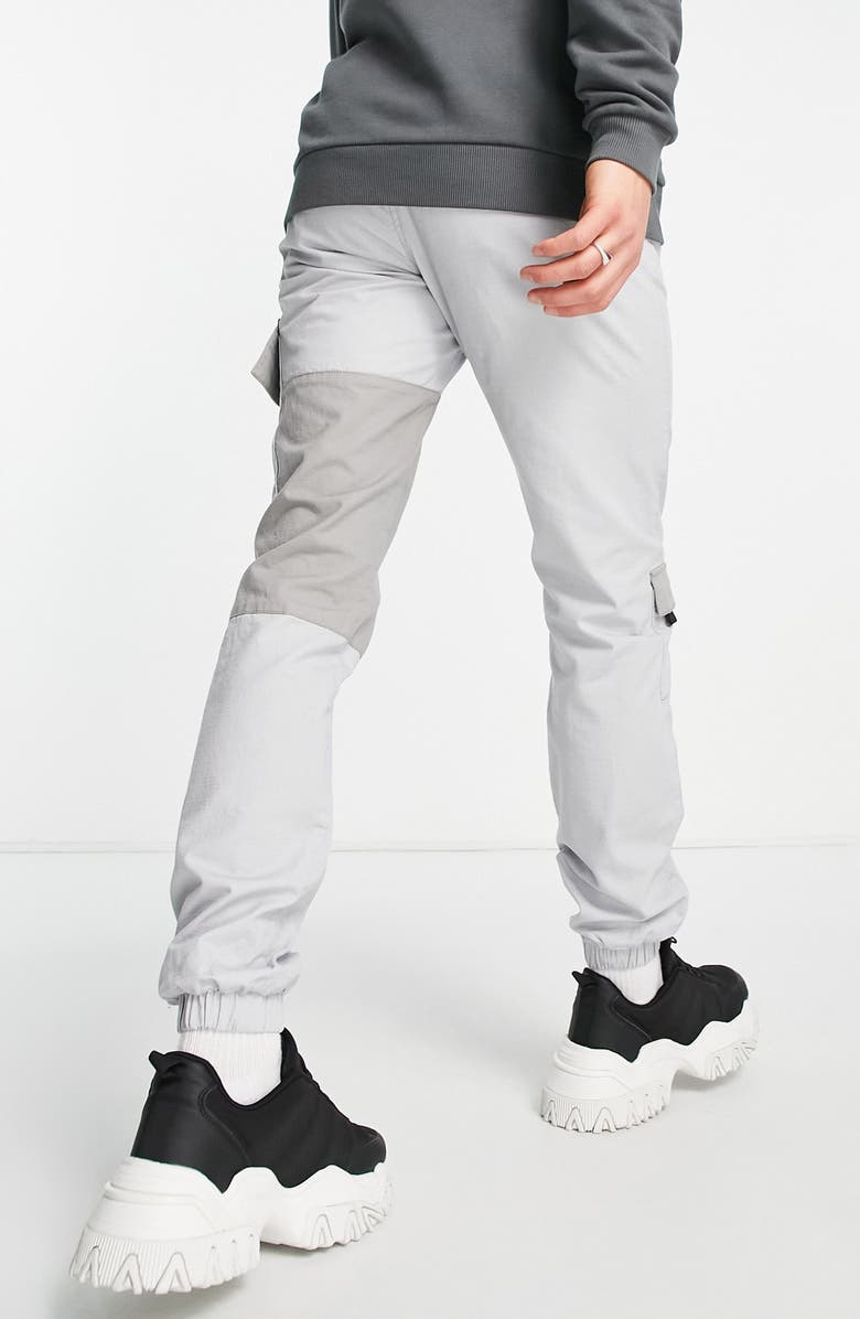 Topman Men's Colorblock Ripstop Cargo Joggers, Alternate, color, 