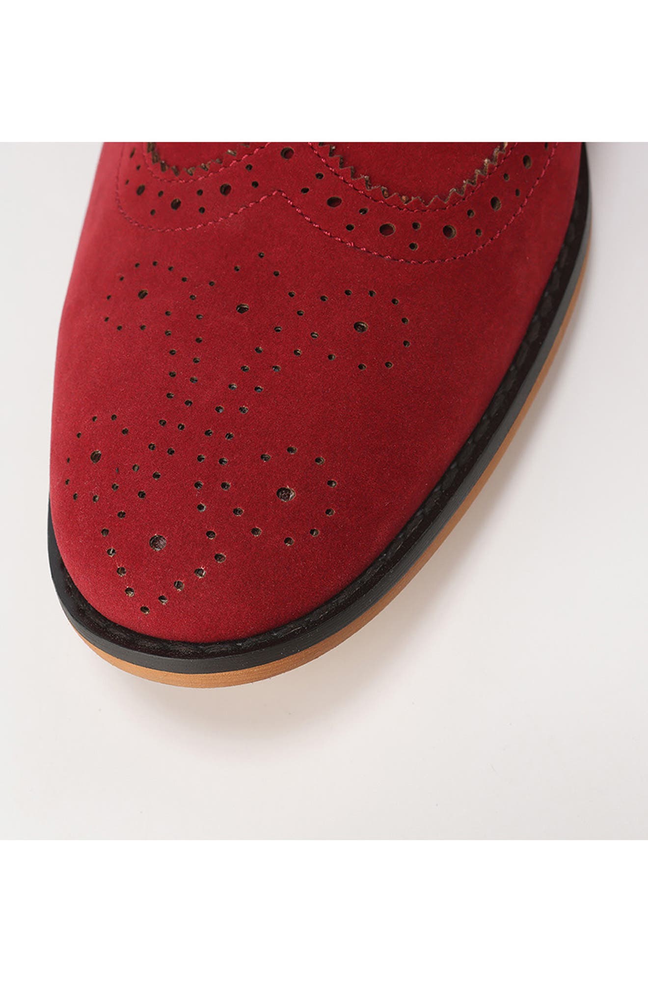 Wingtip Chelsea Boot, Alternate, color, RED