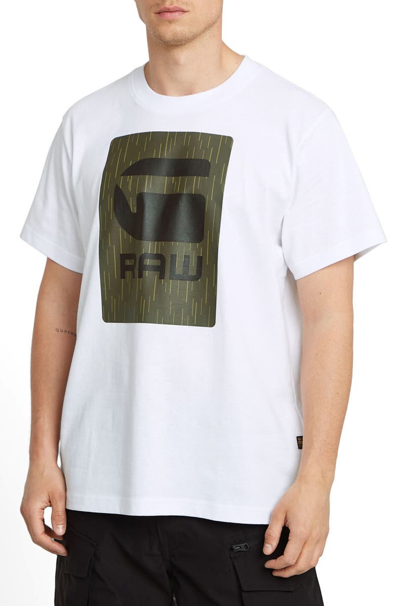 G-STAR Burger Box Rain Oversize Graphic T-Shirt, Main, color, White