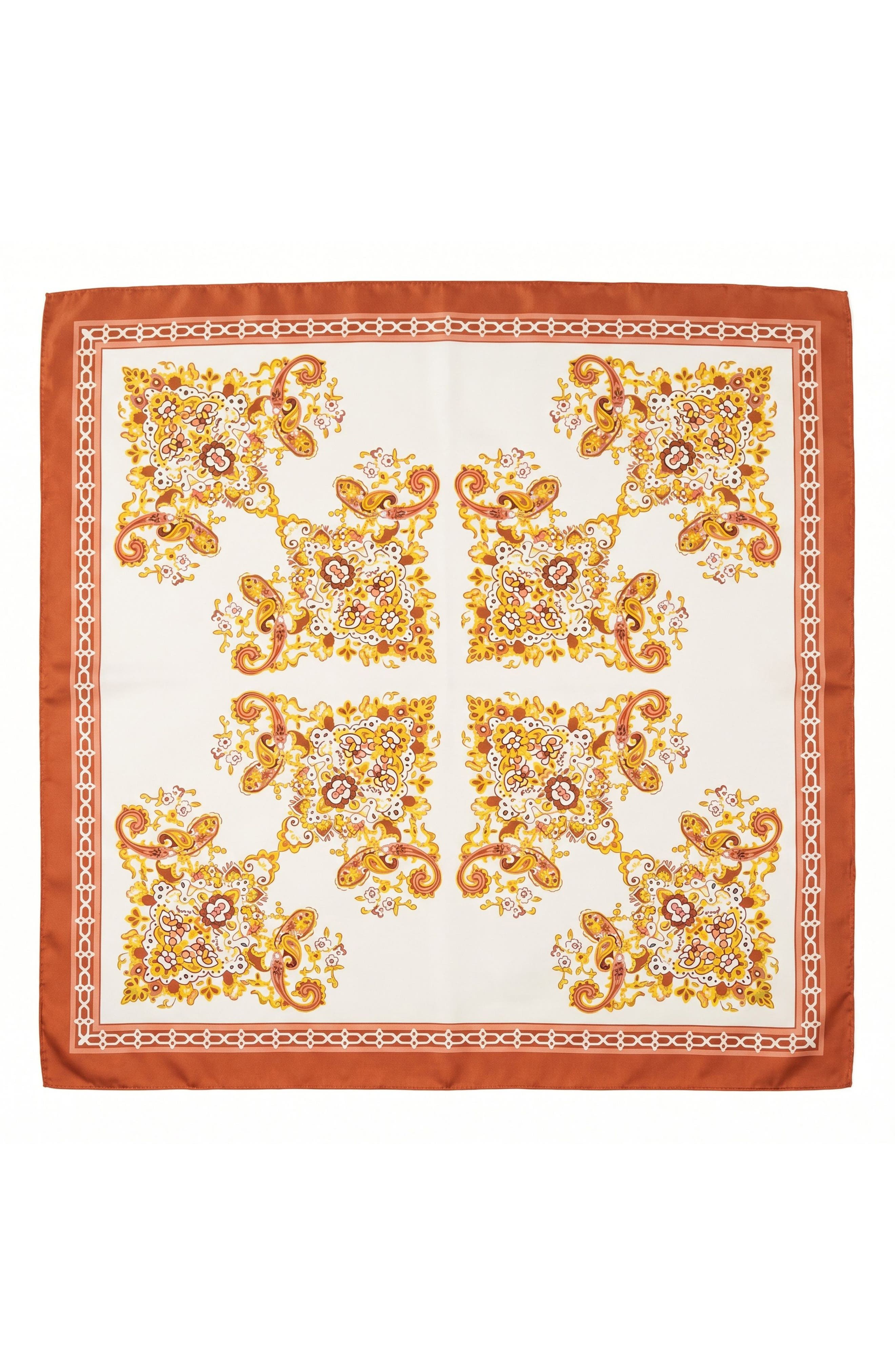 MARCUS ADLER Filigree Print Satin Scarf