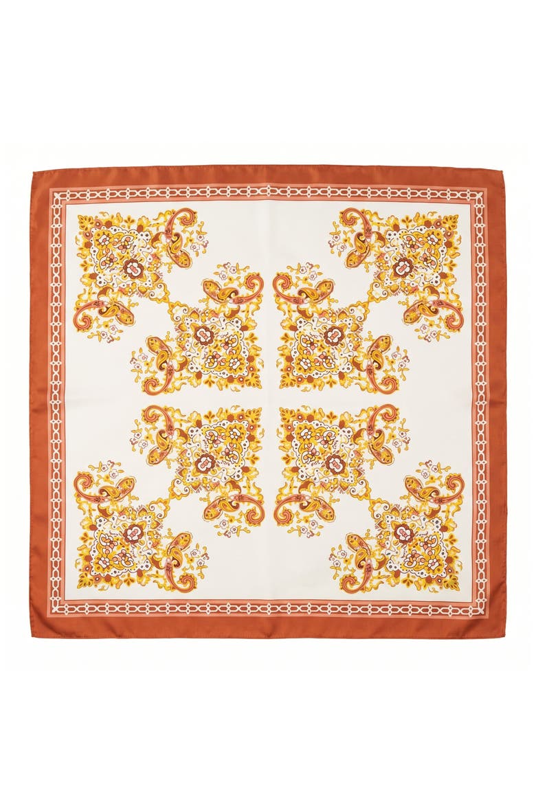 Filigree Print Satin Scarf, Main, color, IVORY