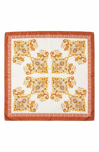 Filigree Print Satin Scarf