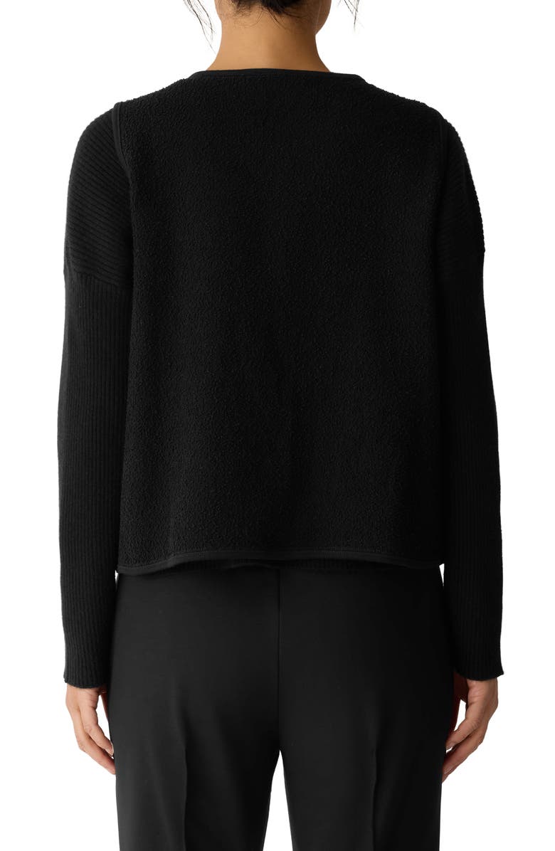 Eileen Fisher Stretch Organic Cotton V-Neck Vest, Alternate, color, Black