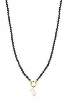 Ember Fine Jewelry 14K Yellow Gold Envelope Charm Beaded Necklace