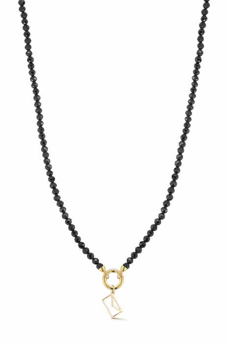 Ember Fine Jewelry 14K Yellow Gold Envelope Charm Beaded Necklace