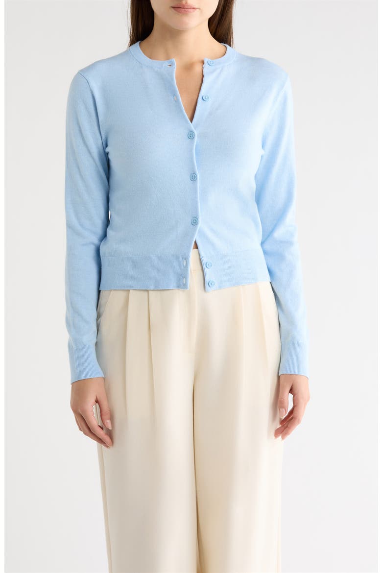 Crewneck Cardigan, Main, color, BLUE FLOATY