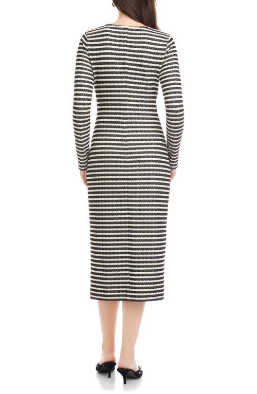 Fifteen Twenty Tyler Side Twist Long Sleeve Midi Dress In Multi