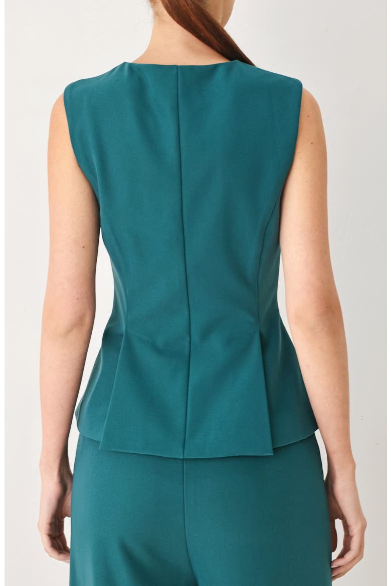 Pleated Peplum Sleeveless Top, Alternate, color, TEAL