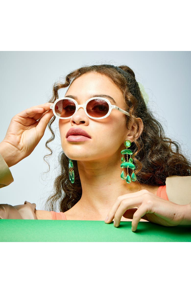 Lele Sadoughi Austin Sunglasses, Alternate, color, Mother Of Pearl 100