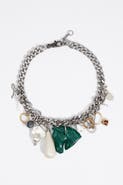 BIMBA Y LOLA Charm Necklace with Rings, Pearls and Horse