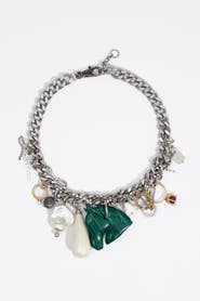 BIMBA Y LOLA Charm Necklace with Rings, Pearls and Horse