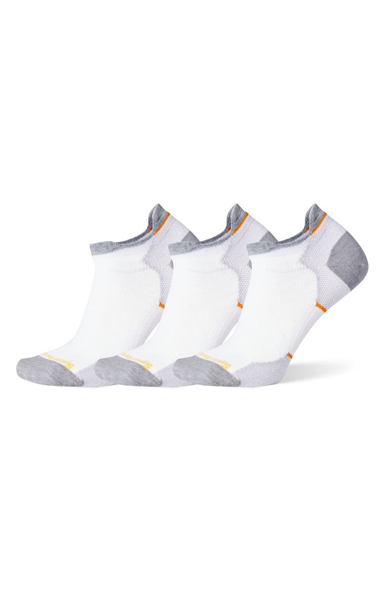 Smartwool Run 3-Pack Zero Cushion Ankle Socks, Main, color, White