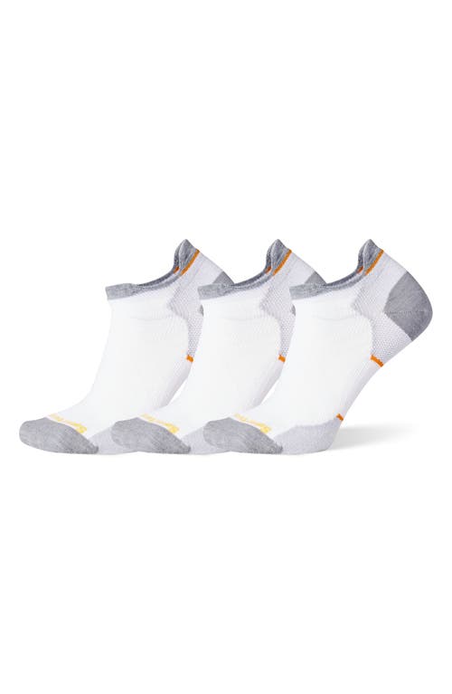 Smartwool Run 3-pack Zero Cushion Ankle Socks In White