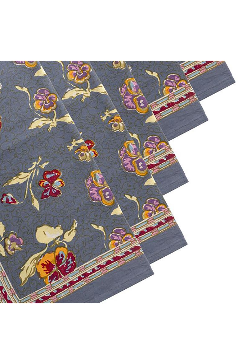 Pansy Napkins, Alternate, color, Red/Grey 19" x 19"