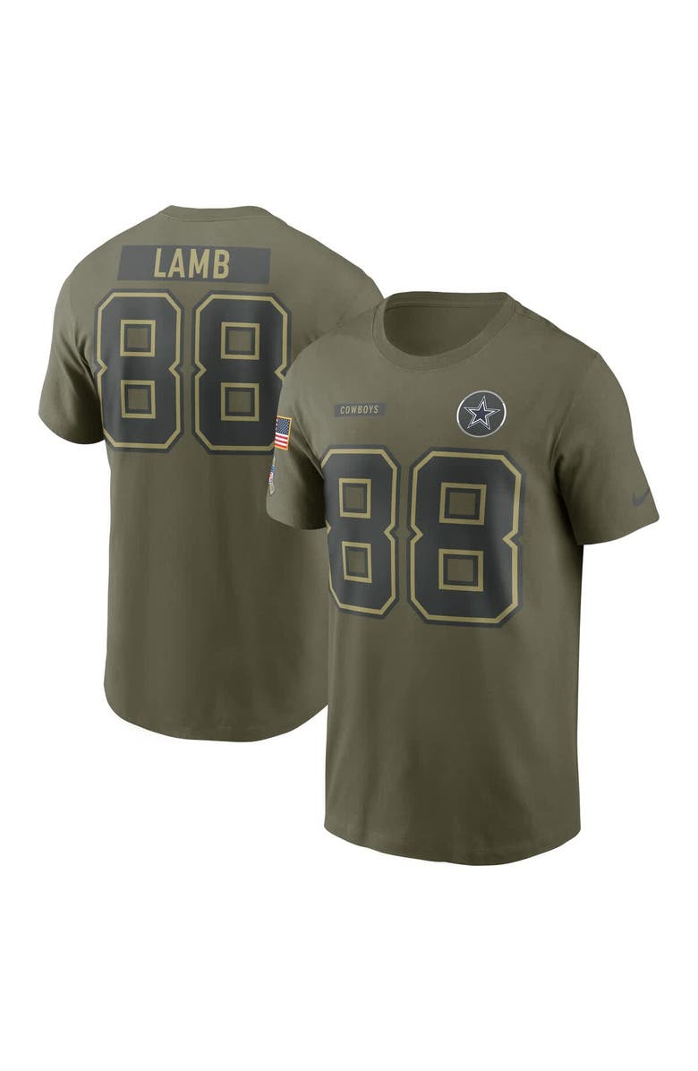 Nike Men's Nike CeeDee Lamb Olive Dallas Cowboys 2025 Salute to Service Name & Number T-Shirt, Main, color, Olive