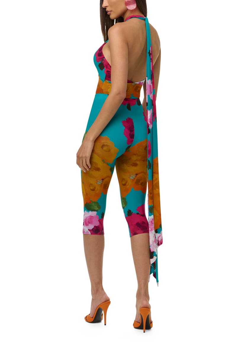 Halter Neck Bodysuit, Alternate, color, FLORA SPRITZ