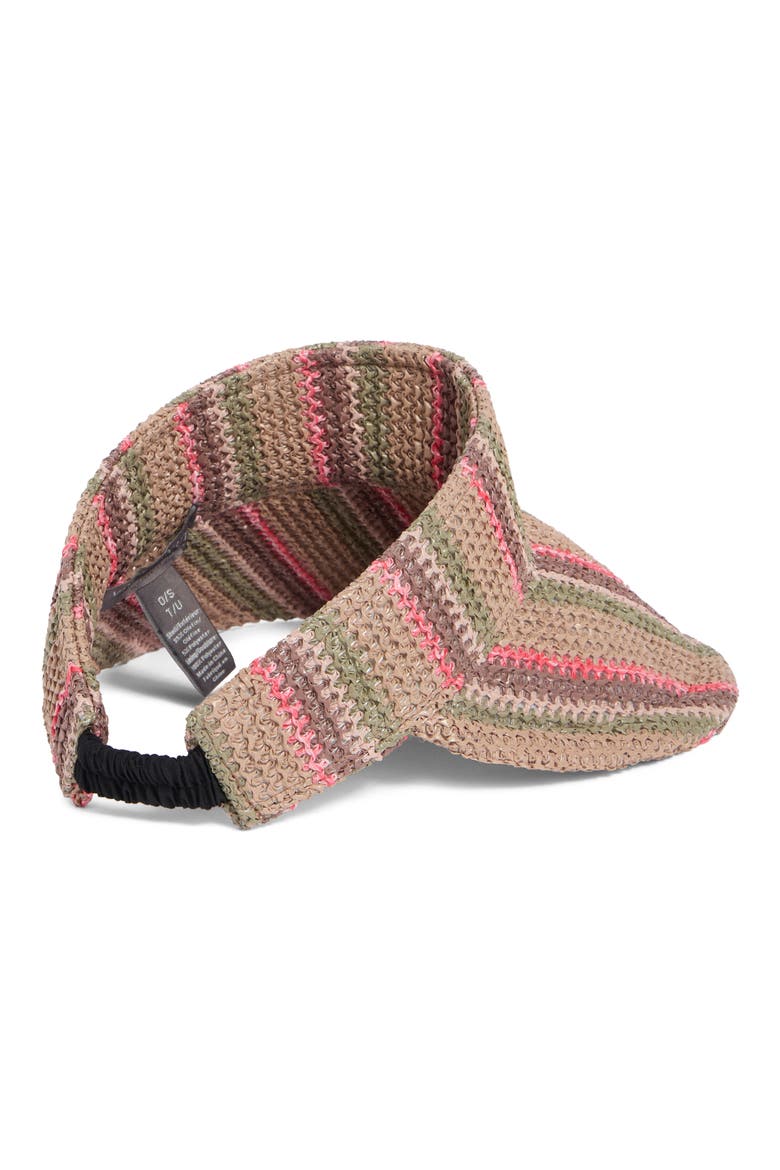 Stripe Woven Visor, Alternate, color, PINK