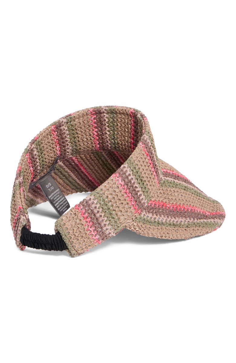 Vince Camuto Stripe Woven Visor, Alternate, color, Pink