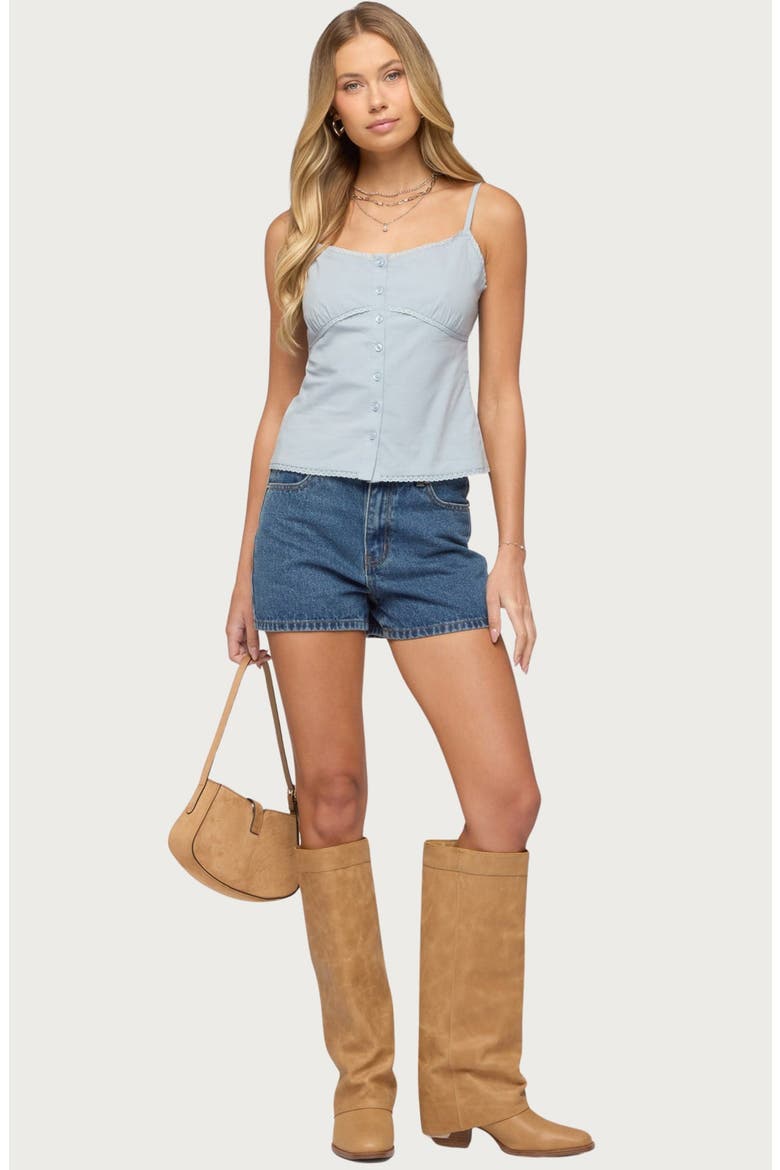 Milena Denim Shorts, Alternate, color, BLUE-WASHED