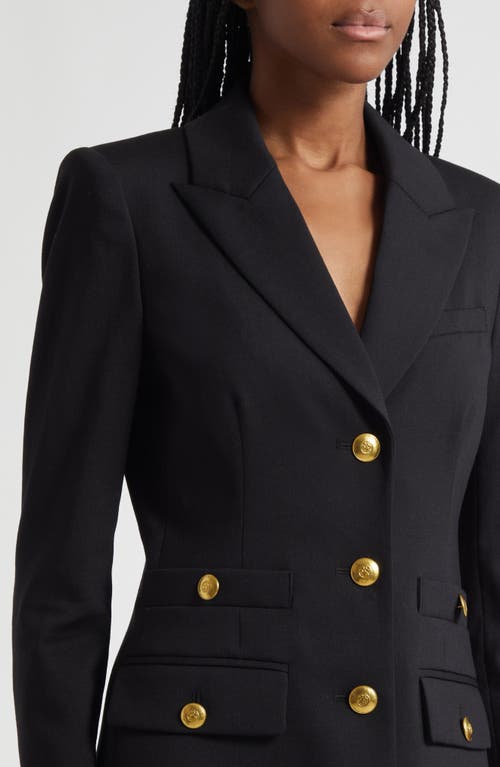 Veronica Beard Walsh Long Sleeve Stretch Wool Blazer Dress In Black