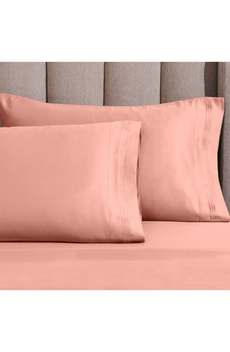 Superior Egyptian Cotton Sateen 1,500 Thread Count Set of 2 Pillowcases, Alternate, color, Dusted Rose