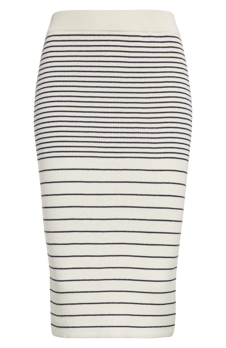 ATM Anthony Thomas Melillo Stripe Cotton & Silk Knit Midi Skirt, Alternate, color, Chalk / Ink