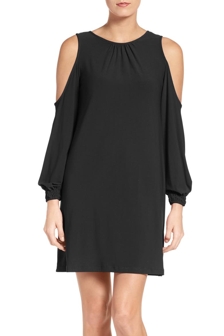 Cold Shoulder Dress, Main, color, BLACK