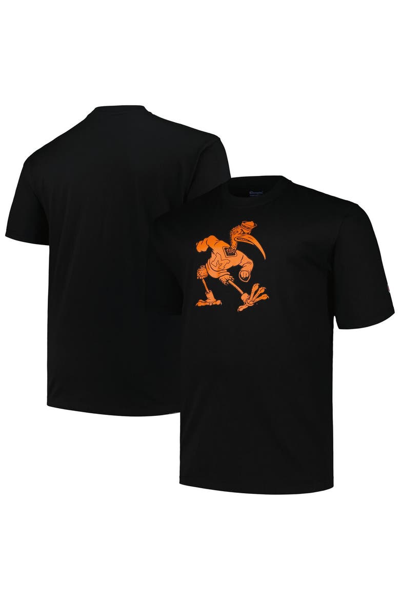 Men's Profile Black Miami Hurricanes Big & Tall Pop T-Shirt, Main, color, Black